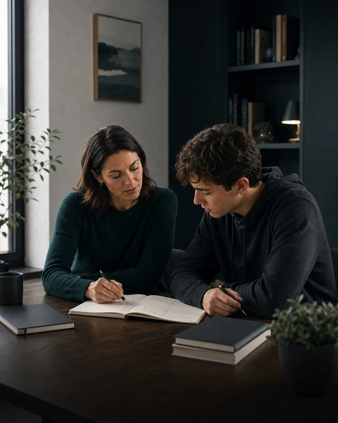 Tutor working with a student during a lesson