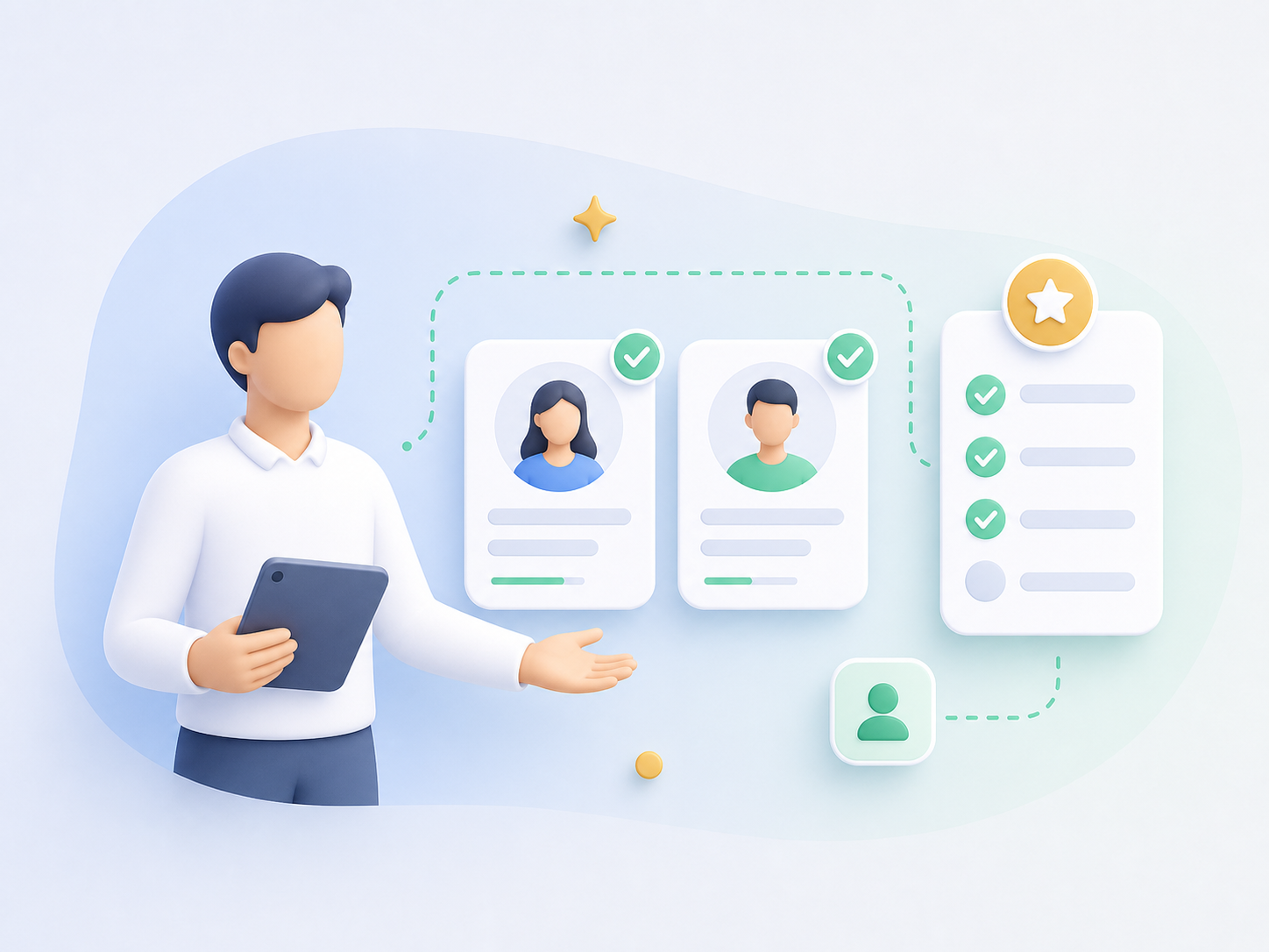 Illustration of white-glove onboarding guidance